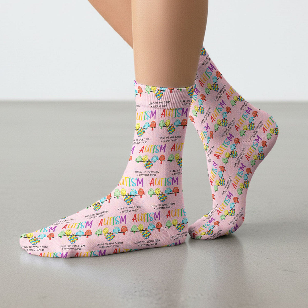 Autism Seeing The World From A Different Angle Birds Socks, Socks for Nurse Doctor