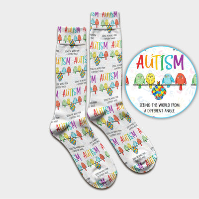 Autism Seeing The World From A Different Angle Birds Socks, Socks for Nurse Doctor