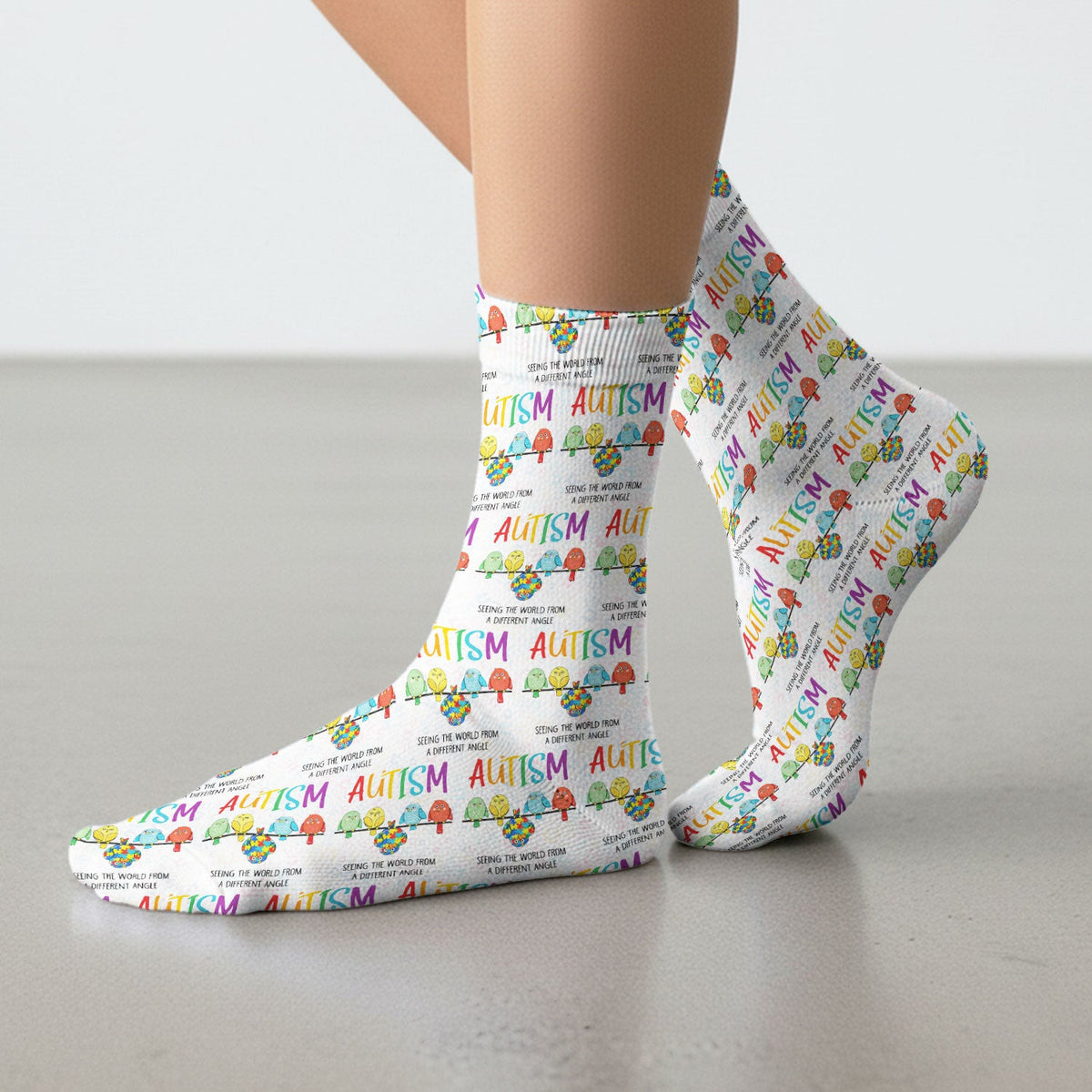 Autism Seeing The World From A Different Angle Birds Socks, Socks for Nurse Doctor