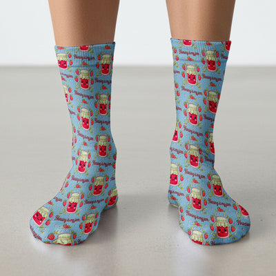 Cute Strawberry Jam Nurse Pattern Socks, Breathable Fabrics Medical Uniform