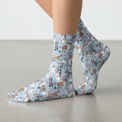 Cute Dog Pattern Veterinary Medical Socks, Socks for Nurse Doctor