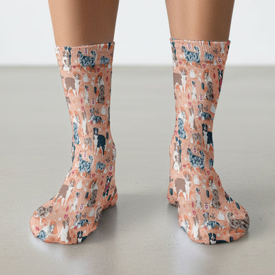 Cute Dog Pattern Veterinary Medical Socks, Socks for Nurse Doctor