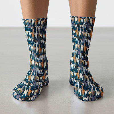 Whimsical Multicolor Cat Cartoon Pattern Medical Socks, Socks for Nurse Doctor