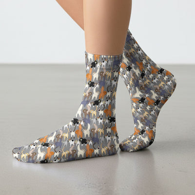 Whimsical Multicolor Cat Cartoon Pattern Medical Socks, Socks for Nurse Doctor