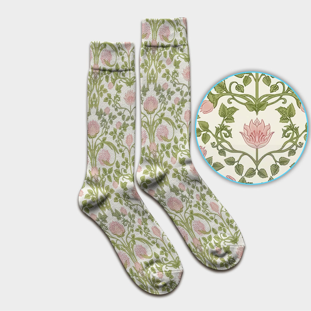 Cat Nurse Scrub Socks, Floral Scrub Sock For Women, Breathable Fabrics Nursing Uniform