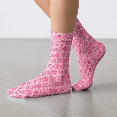 Heart & Brain Medical Icon Pattern Socks, Socks for Nurse Doctor