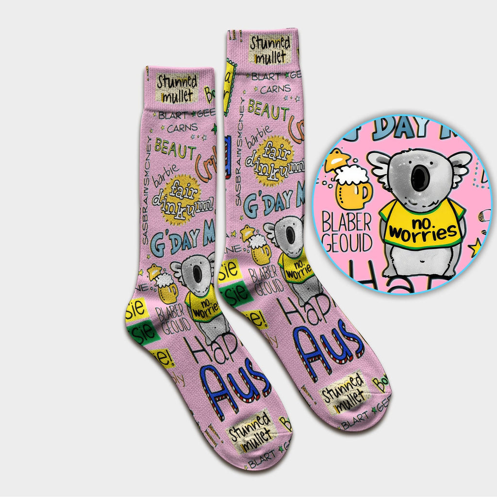 Cute Cartoon Koala Australia Pattern Medical Socks, Adult Socks for Men and Women