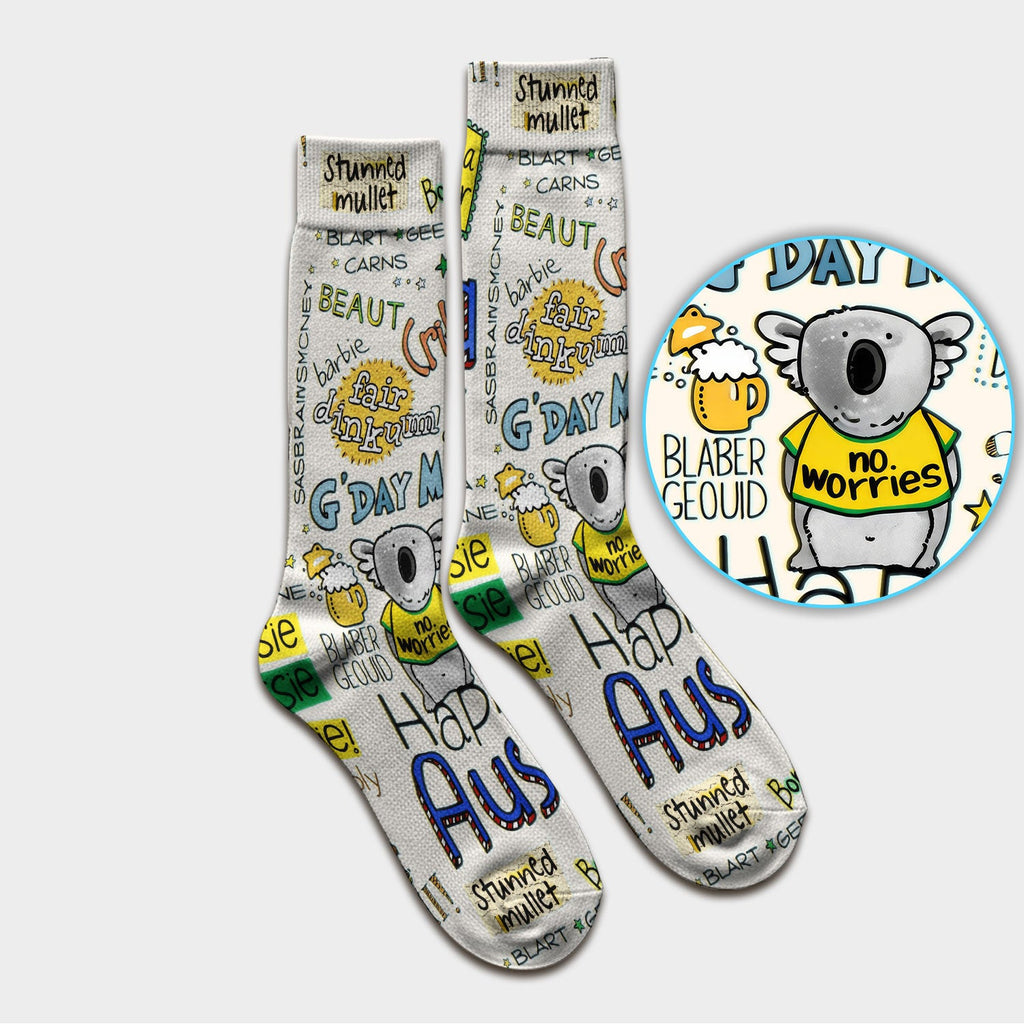 Cute Cartoon Koala Australia Pattern Medical Socks, Adult Socks for Men and Women