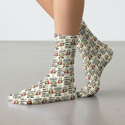Funny Frog Nurse Quote Medical Pattern, Socks for Nurse Doctor