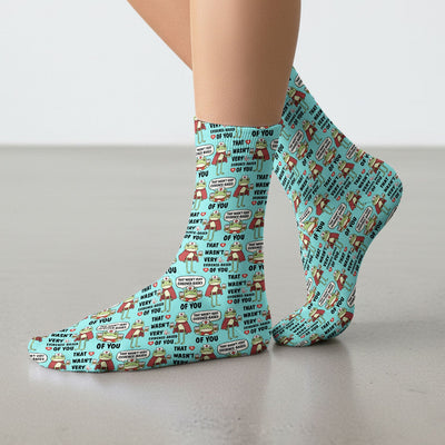 Funny Frog Nurse Quote Medical Pattern, Socks for Nurse Doctor