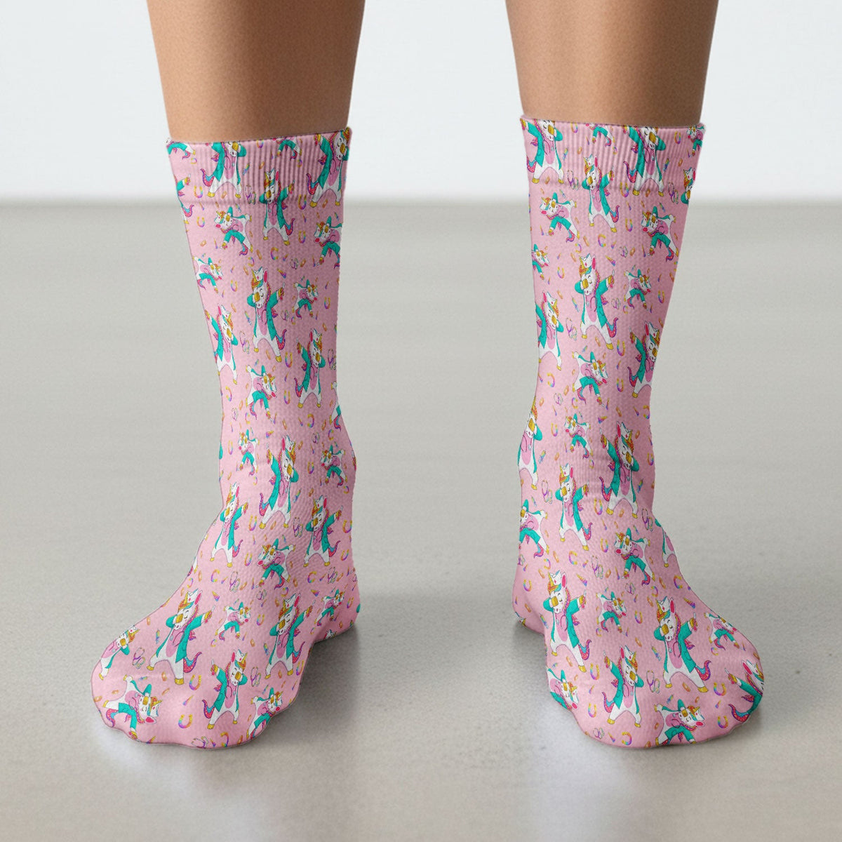Cute Unicorn Nurse Dance Pattern Socks, Breathable Fabrics Medical Uniform
