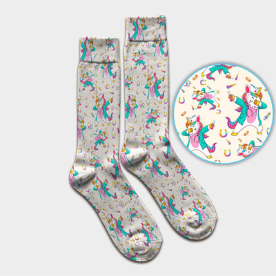 Cute Unicorn Nurse Dance Pattern Socks, Breathable Fabrics Medical Uniform