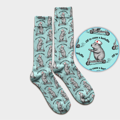 Funny Nurse Mouse Scooter Print Medical Socks, Socks for Nurse Doctor Adults
