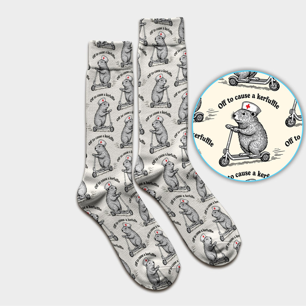 Funny Nurse Mouse Scooter Print Medical Socks, Socks for Nurse Doctor Adults