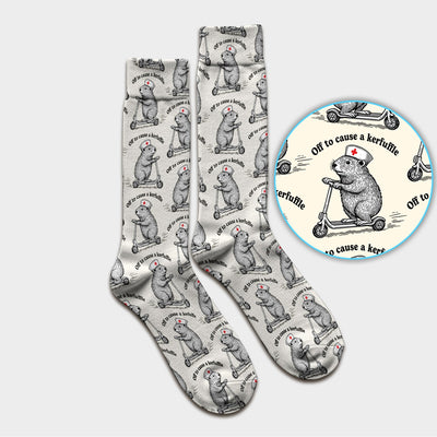 Funny Nurse Mouse Scooter Print Medical Socks, Socks for Nurse Doctor Adults