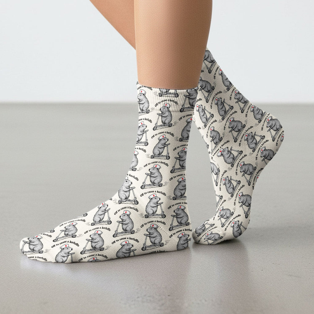 Funny Nurse Mouse Scooter Print Medical Socks, Socks for Nurse Doctor Adults