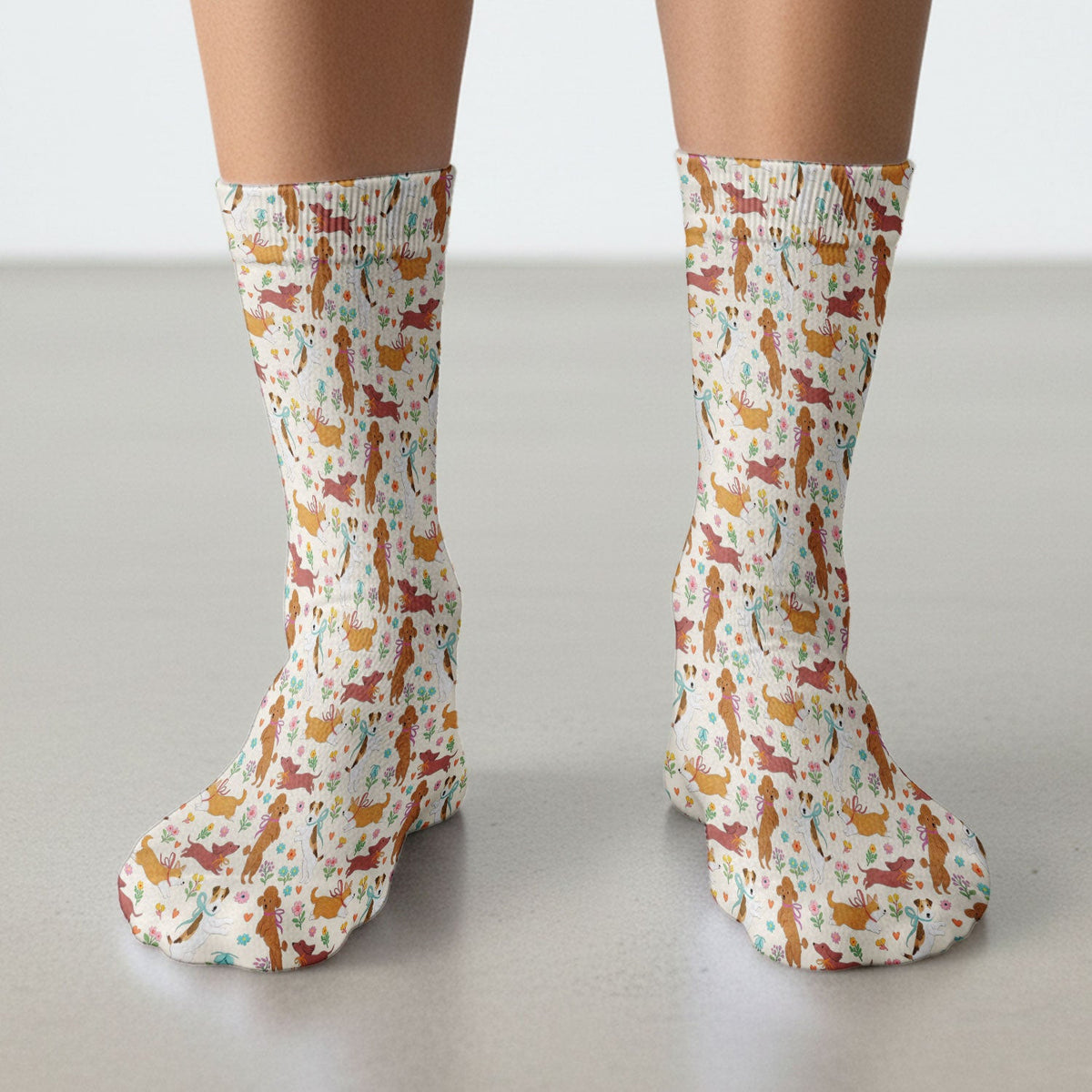 Cute Cartoon Dog Print Medical Socks, Socks for Nurse Doctor