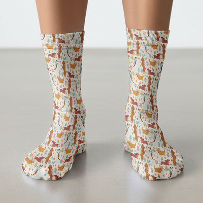 Cute Cartoon Dog Print Medical Socks, Socks for Nurse Doctor