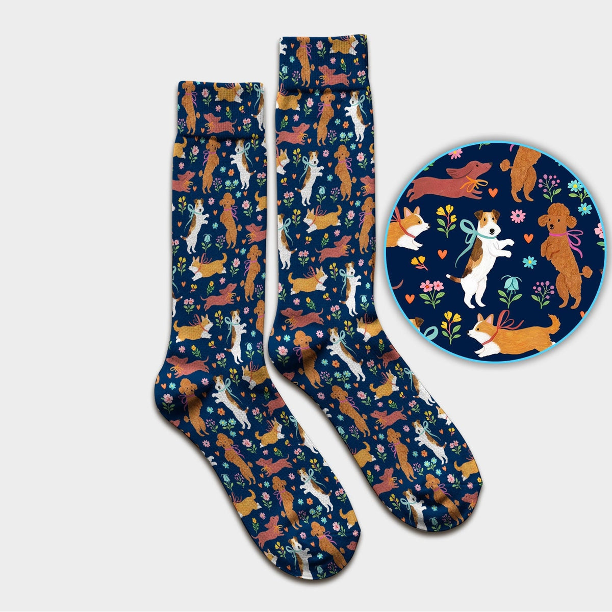Cute Cartoon Dog Print Medical Socks, Socks for Nurse Doctor
