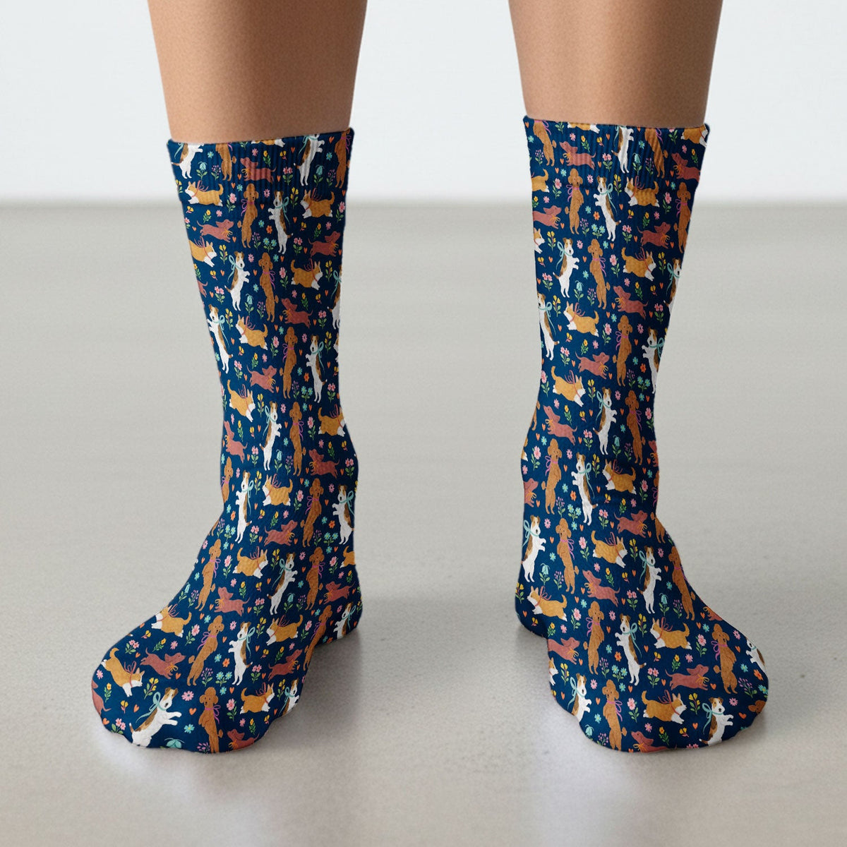 Cute Cartoon Dog Print Medical Socks, Socks for Nurse Doctor