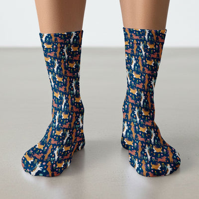 Cute Cartoon Dog Print Medical Socks, Socks for Nurse Doctor
