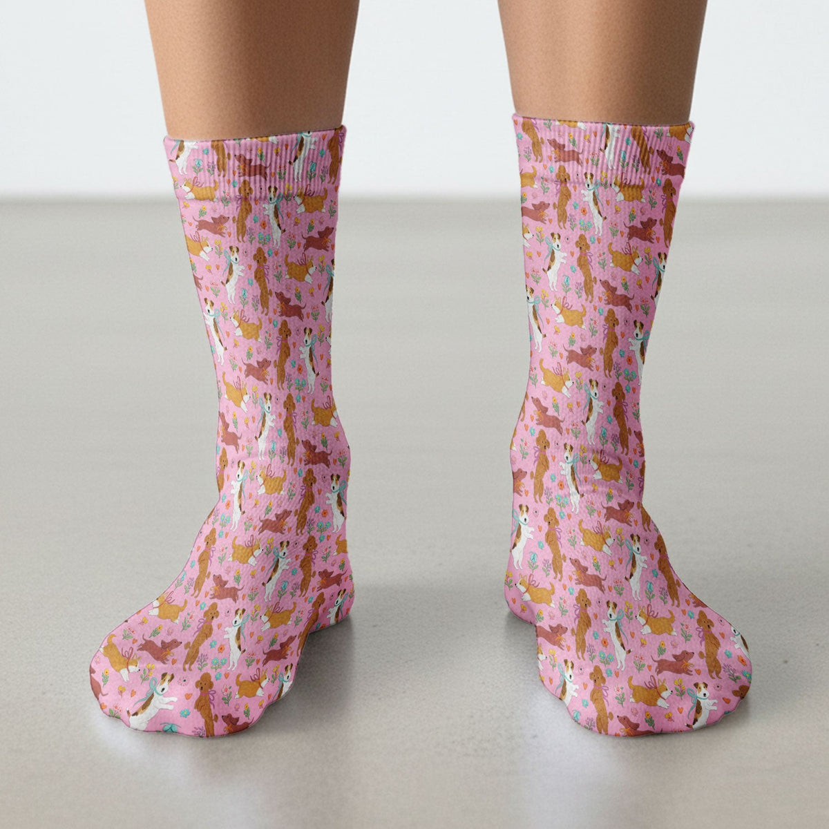 Cute Cartoon Dog Print Medical Socks, Socks for Nurse Doctor