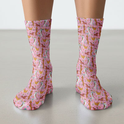 Cute Cartoon Dog Print Medical Socks, Socks for Nurse Doctor
