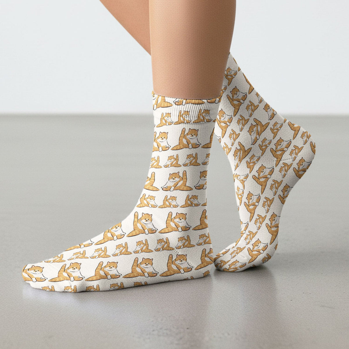 Personalized Cute Cat Nurse Scrub Socks, Custom Cat Photo Pattern Medical Sock For Pet Lover, Breathable Fabrics Nursing Uniform