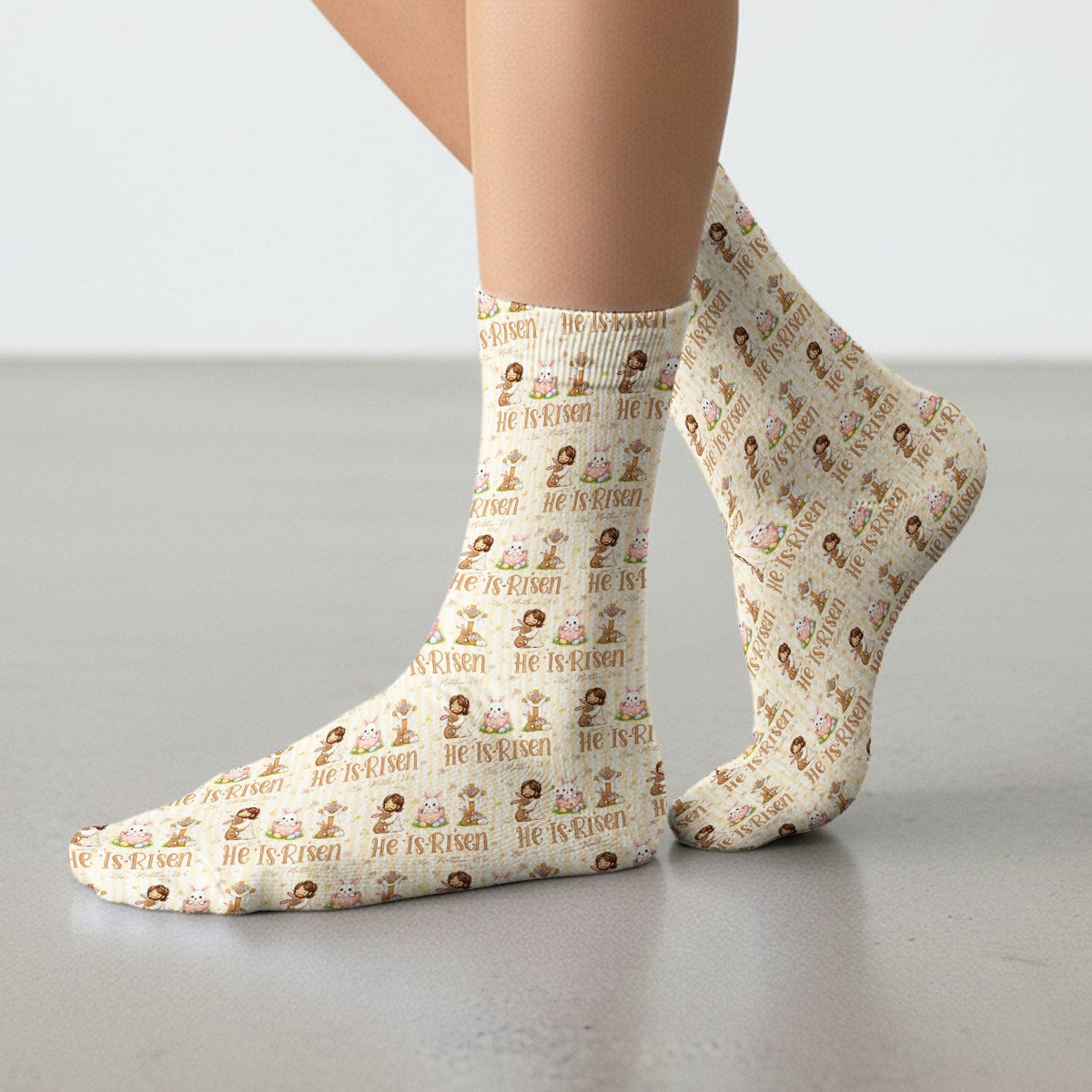 He Is Risen Jesus Easter Print Socks, Adult Socks for Men and Women