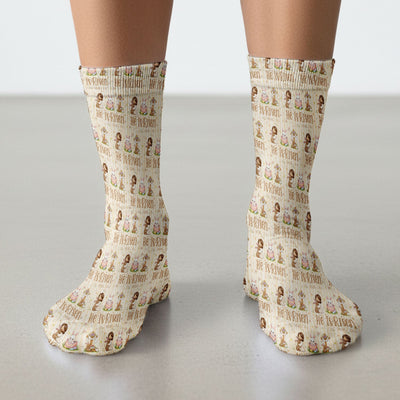He Is Risen Jesus Easter Print Socks, Adult Socks for Men and Women