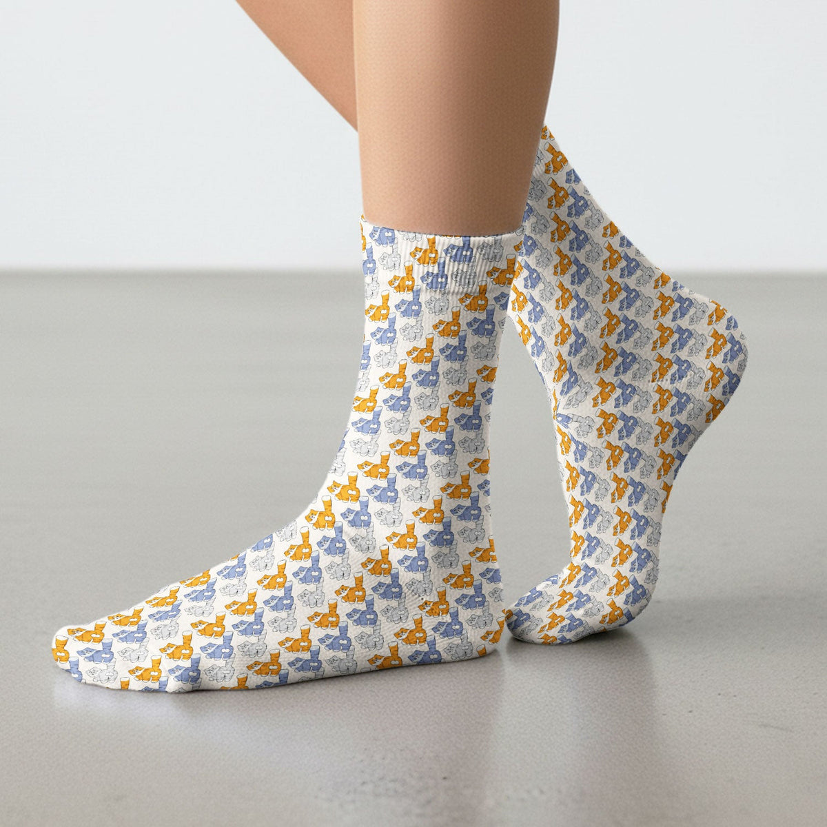 Cute Cartoon Cat Pattern Medical Socks , Adult Socks for Men and Women