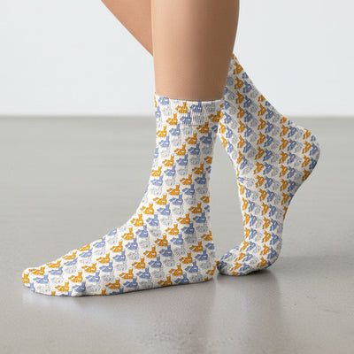 Cute Cartoon Cat Pattern Medical Socks , Adult Socks for Men and Women