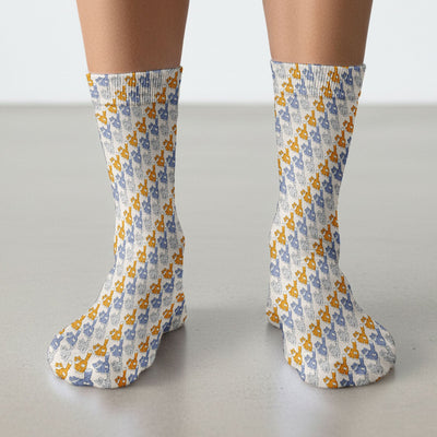Cute Cartoon Cat Pattern Medical Socks , Adult Socks for Men and Women