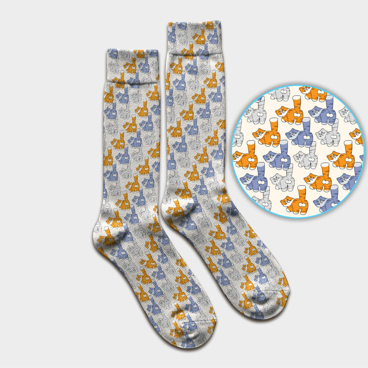 Cute Cartoon Cat Pattern Medical Socks , Adult Socks for Men and Women
