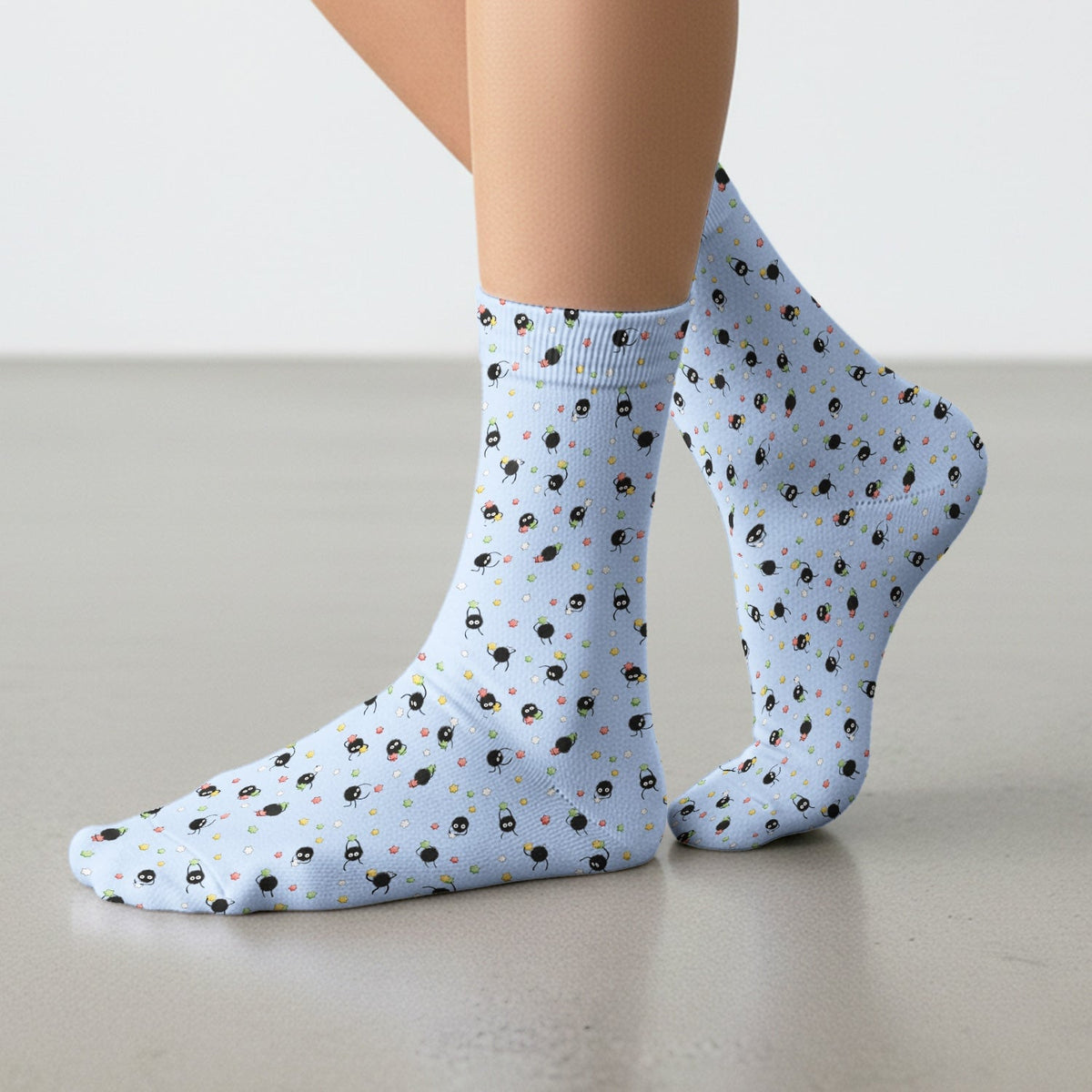 Funny Spider Pattern Pattern Pattern Scrub Socks, Cartoon Spider Pattern Nursing Uniform For Women