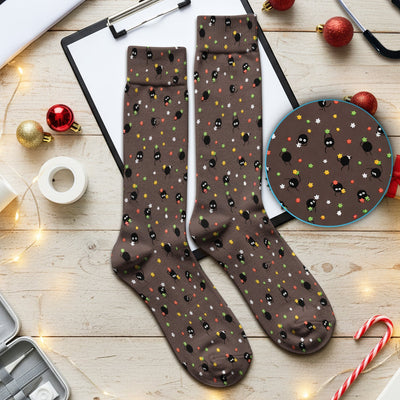 Funny Spider Pattern Pattern Pattern Scrub Socks, Cartoon Spider Pattern Nursing Uniform For Women