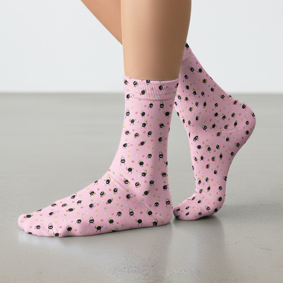 Funny Spider Pattern Pattern Pattern Scrub Socks, Cartoon Spider Pattern Nursing Uniform For Women