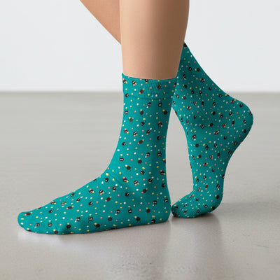 Funny Spider Pattern Pattern Pattern Scrub Socks, Cartoon Spider Pattern Nursing Uniform For Women
