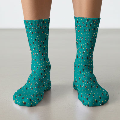 Funny Spider Pattern Pattern Pattern Scrub Socks, Cartoon Spider Pattern Nursing Uniform For Women