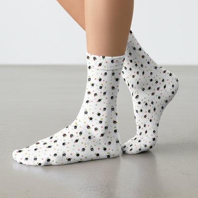 Funny Spider Pattern Pattern Pattern Scrub Socks, Cartoon Spider Pattern Nursing Uniform For Women