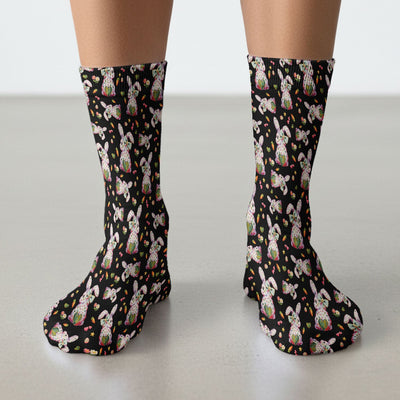 Cute Pastel Bunny Easter Pattern Medical Socks, Breathable Fabrics Medical Uniform