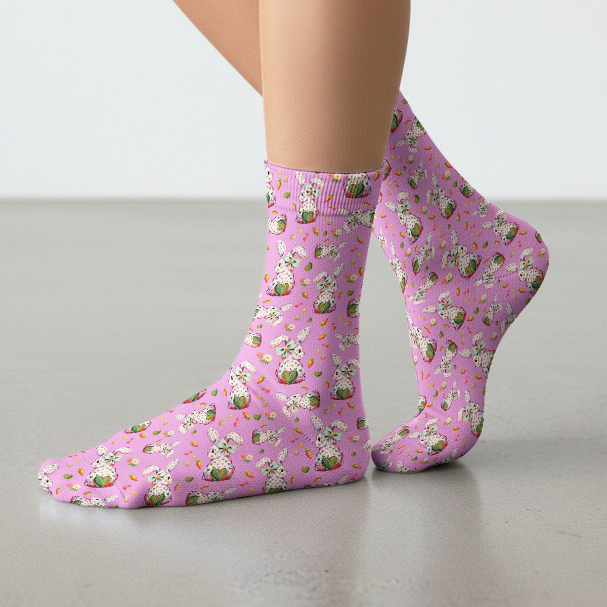 Cute Pastel Bunny Easter Pattern Medical Socks, Breathable Fabrics Medical Uniform