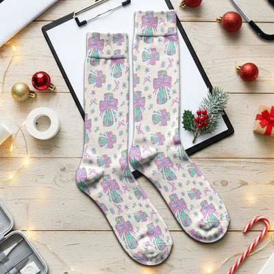 Colorful Bow Pattern Socks, Adult Socks for Men and Women