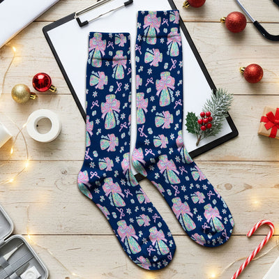 Colorful Bow Pattern Socks, Adult Socks for Men and Women