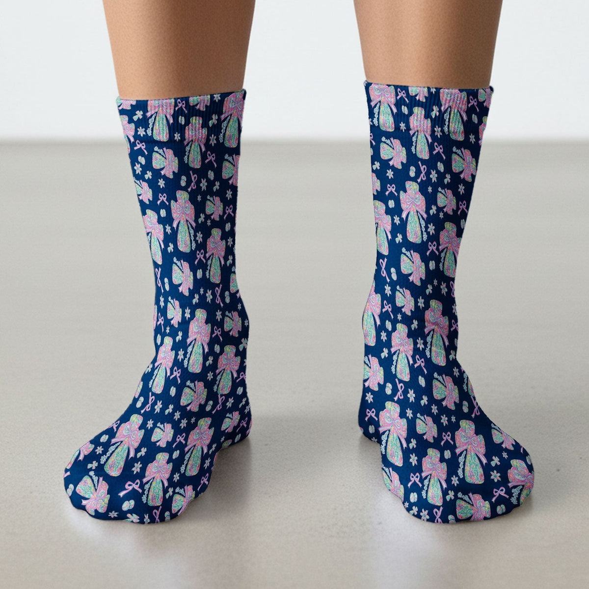 Colorful Bow Pattern Socks, Adult Socks for Men and Women