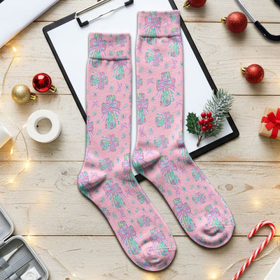 Colorful Bow Pattern Socks, Adult Socks for Men and Women