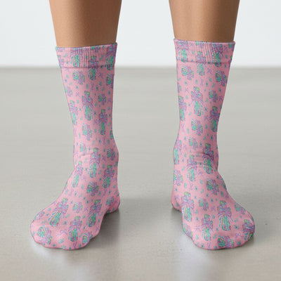 Colorful Bow Pattern Socks, Adult Socks for Men and Women