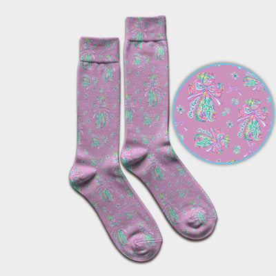 Colorful Bow Pattern Socks, Adult Socks for Men and Women