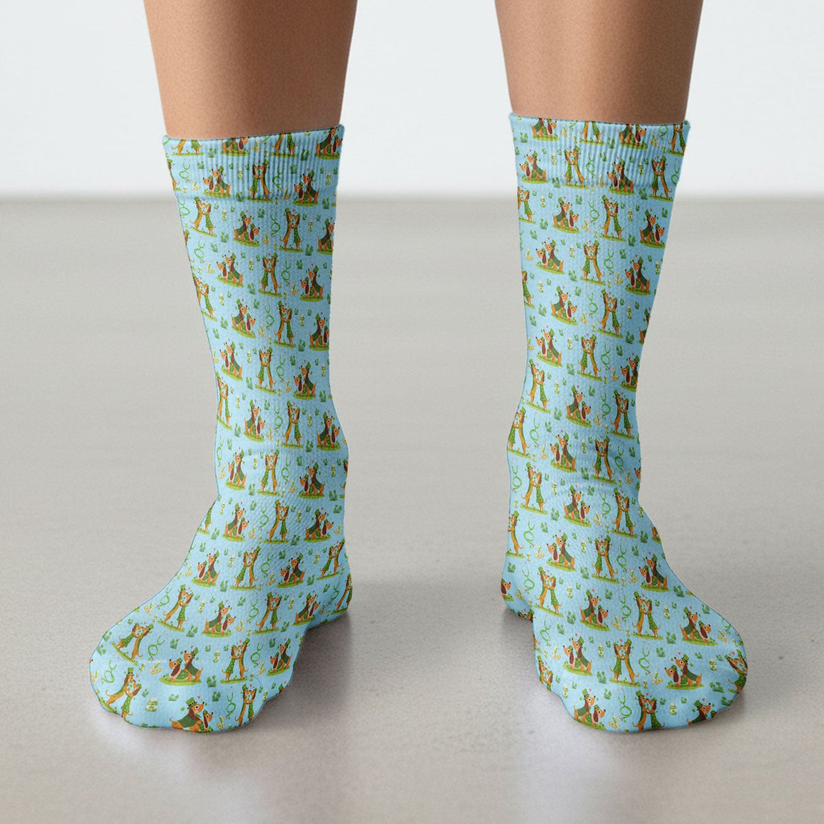 Valentine Dog Nurse Heart Design Socks, Fun Medical Pattern, Adult Socks for Men and Women