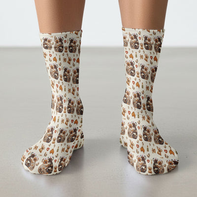 Cute Cartoon Koala Valentine Nurse Design Sock, Breathable Fabrics Medical Uniform